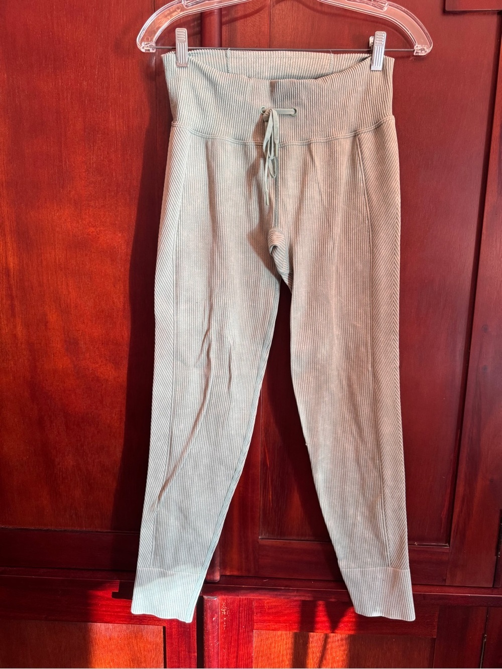 Victoria's Secret Pink Active pale green Ribbed High Waisted Joggers Leggings S